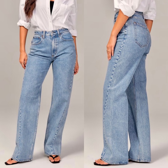 Abercrombie & Fitch Denim - Abercrombie & Fitch Curve Love High Rise Twisted Seam 90s Relaxed Jean